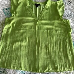 Ruffled sleeve top, lime green
